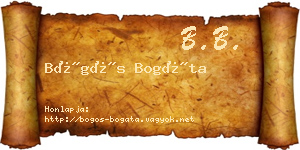 Bögös Bogáta névjegykártya